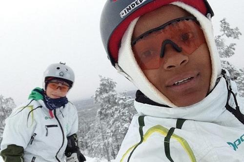Lais Souza e Josi Santos, companheiras de treinos no esqui aerials, antes do acidente da ex-ginasta / Foto: Flickr CBDN